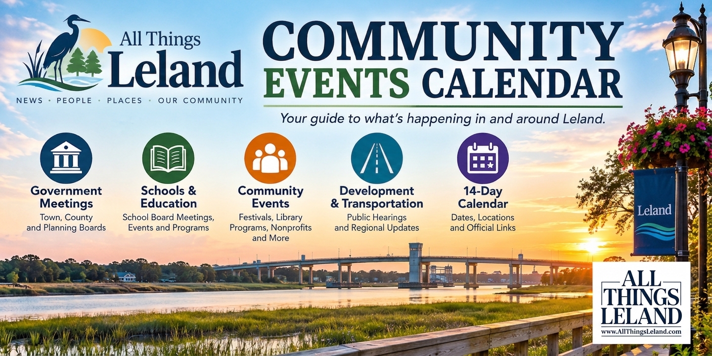 All Things Leland Community Events Calendar banner